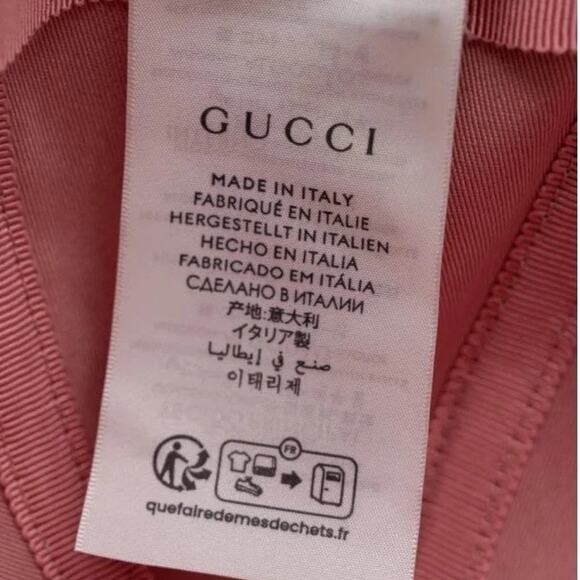 Gucci White Logo Embroidered Pink Cotton Baseball Cap Hat Size L AUTHENTIC New main image 7